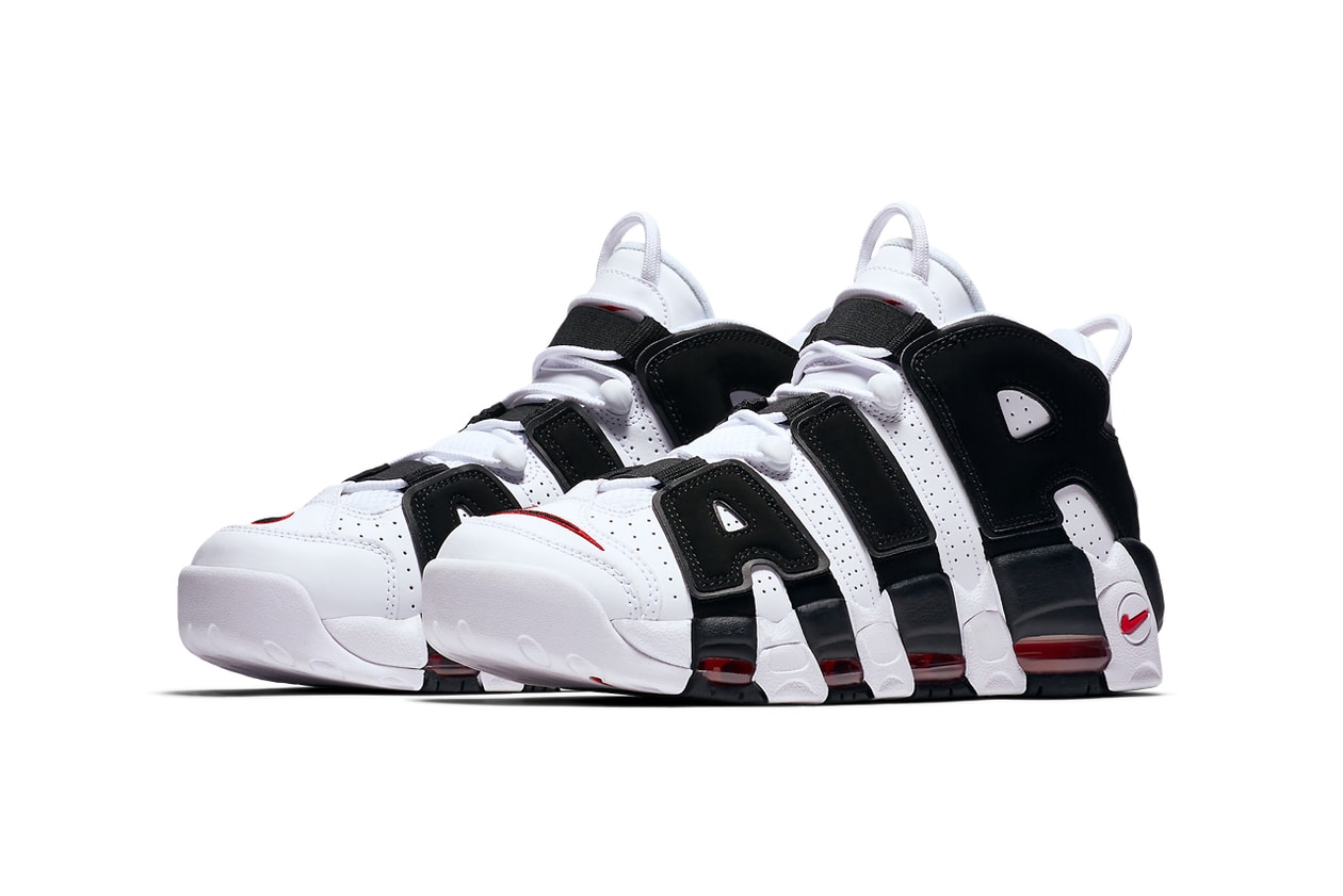 nike sportswear air more uptempo white black university red scottie pippen chicago bulls 414962 105 official release date info photos price store list buying guide