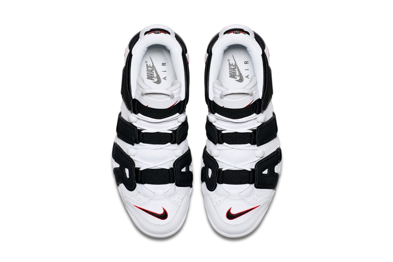 nike sportswear air more uptempo white black university red scottie pippen chicago bulls 414962 105 official release date info photos price store list buying guide