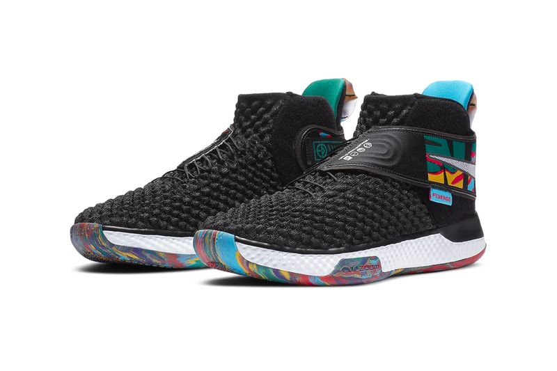 Nike Air Zoom UNVRS FlyEase Black Karantz Blue White menswear streetwear spring summer 2020 collection basketball shoes runners trainers sneakers footwear swoosh check