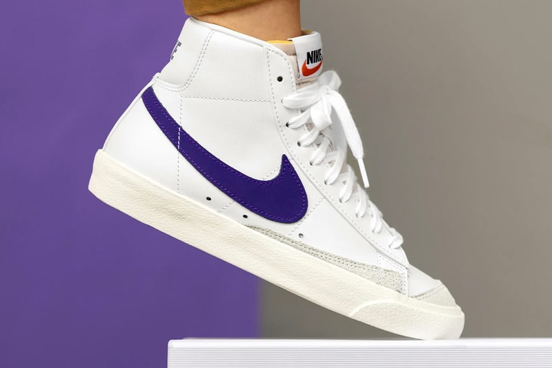 nike sportswear blazer low mid 77 vintage white voltage purple sail CI6377 103 BQ6806 105 official release date info photos price store list