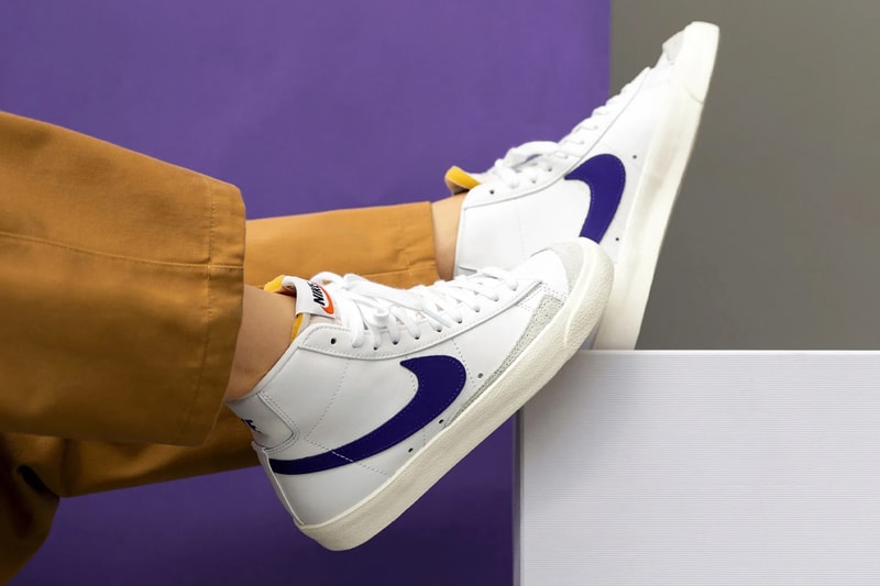 nike sportswear blazer low mid 77 vintage white voltage purple sail CI6377 103 BQ6806 105 official release date info photos price store list