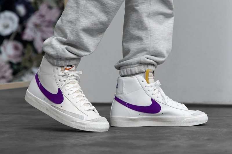nike sportswear blazer low mid 77 vintage white voltage purple sail CI6377 103 BQ6806 105 official release date info photos price store list