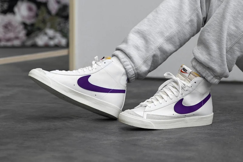 nike sportswear blazer low mid 77 vintage white voltage purple sail CI6377 103 BQ6806 105 official release date info photos price store list