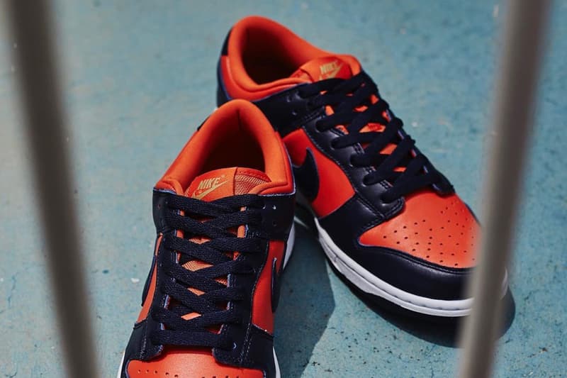 nike sportswear dunk low sp champ colors team tones pack orange navy blue white CU1727 800 official release date info photos price store list 