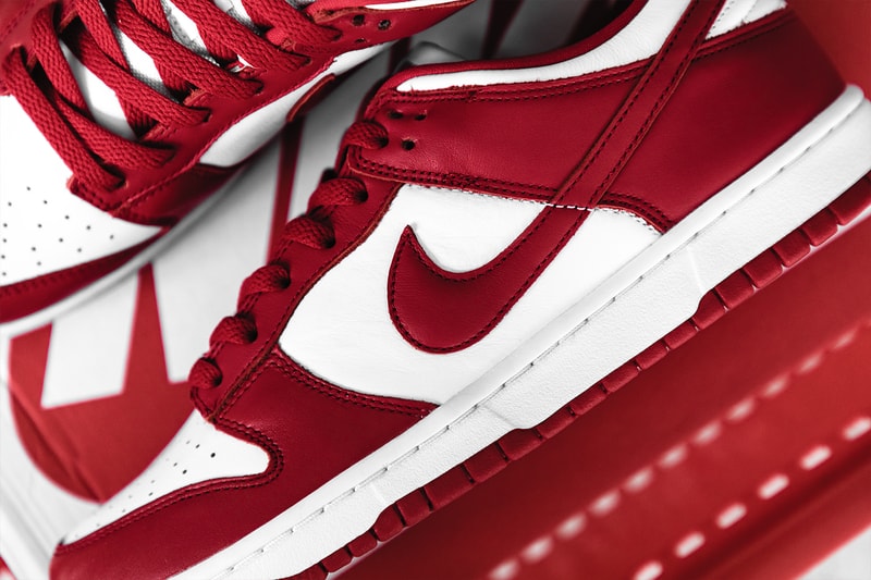 Nike Dunk Low SP University Red Closer Look Release Info cu1727-100 White Buy Price