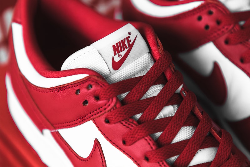 Nike Dunk Low SP University Red Closer Look Release Info cu1727-100 White Buy Price