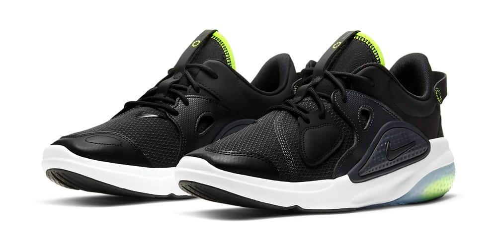 black and volt nike shoes