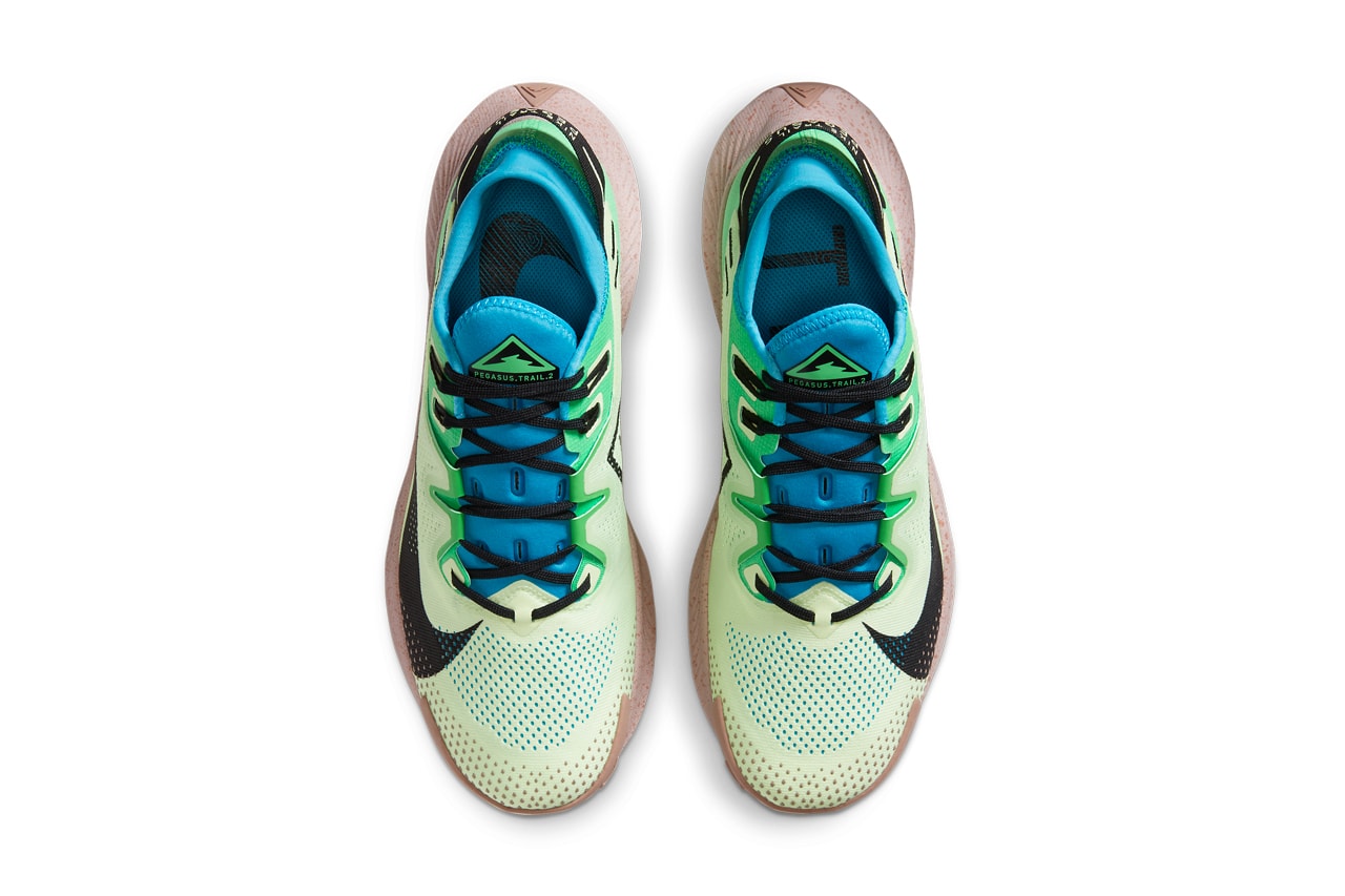 nike running pegasus trail 2 barely volt laser blue poison green black brown CK4305 700 official release date info photos price store list