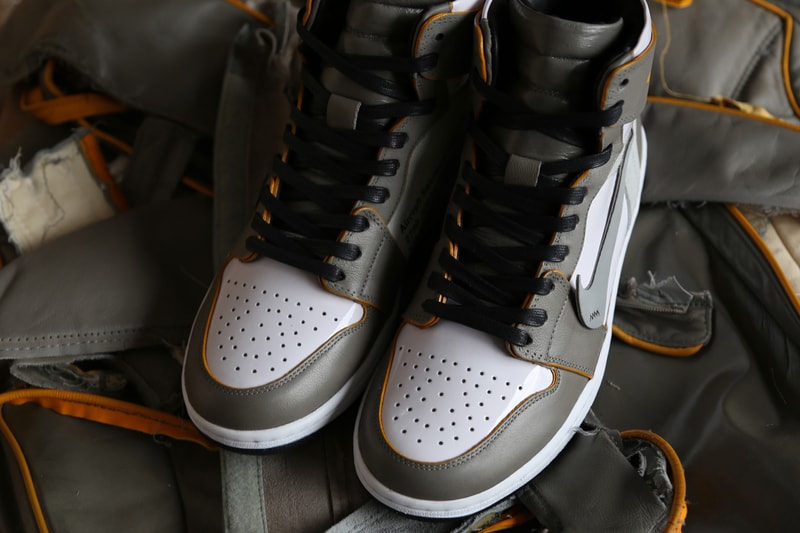 Off-White x Air Jordan 1 the ten Custom sneakers shoes Made With Recycled Airplane Seats aircraft solutions usa inc ceeze customizer