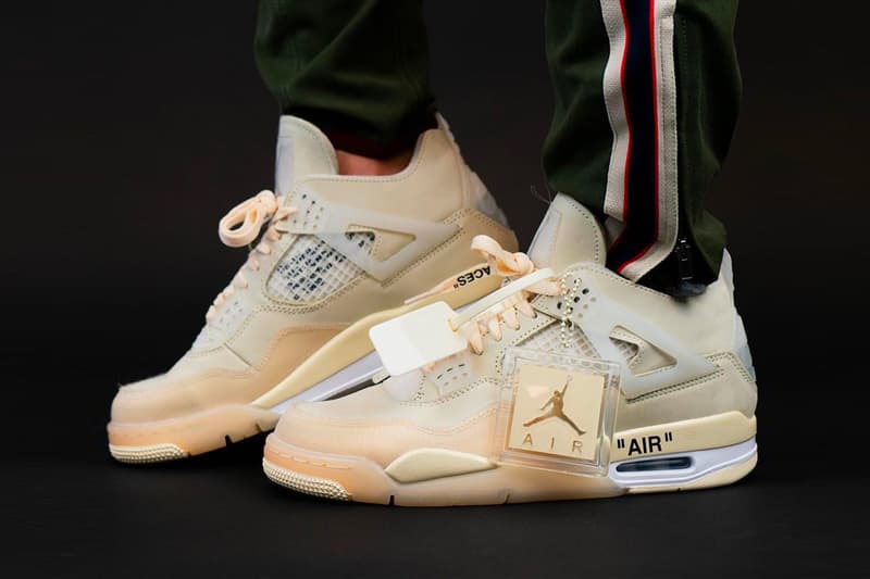 Off White X Air Jordan 4 Sail Closer Look Hypebeast
