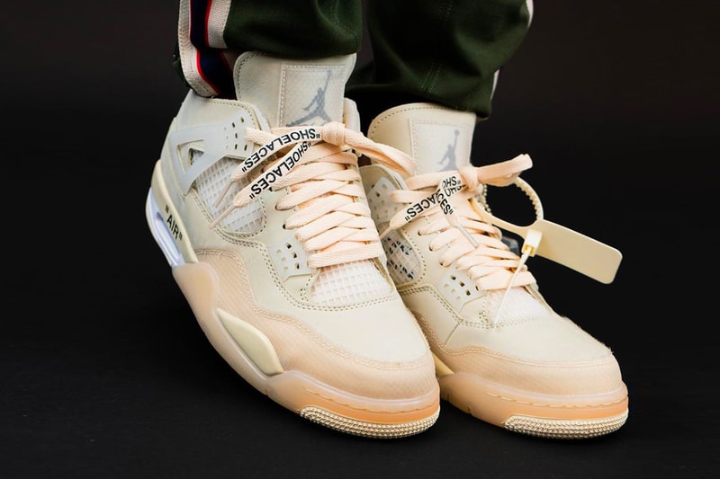 Off White Air Jordan 4 Sail Closer Look CV9388-100 Info Buy Price Date Release Virgil Abloh Muslin White Black WMNS womens