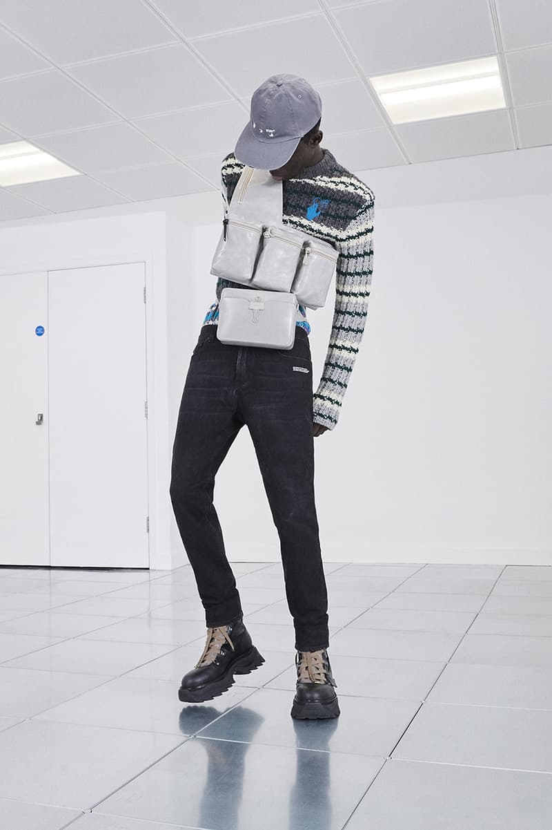 Off-White™ Fall/Winter 2020 "TORNADO WARNING" Collection Officially Released Now Available Dropped Lookbook Virgil Abloh FW20 Menswear Tailoring Streetwear Formal Air Jordan 4 "Sail" OW