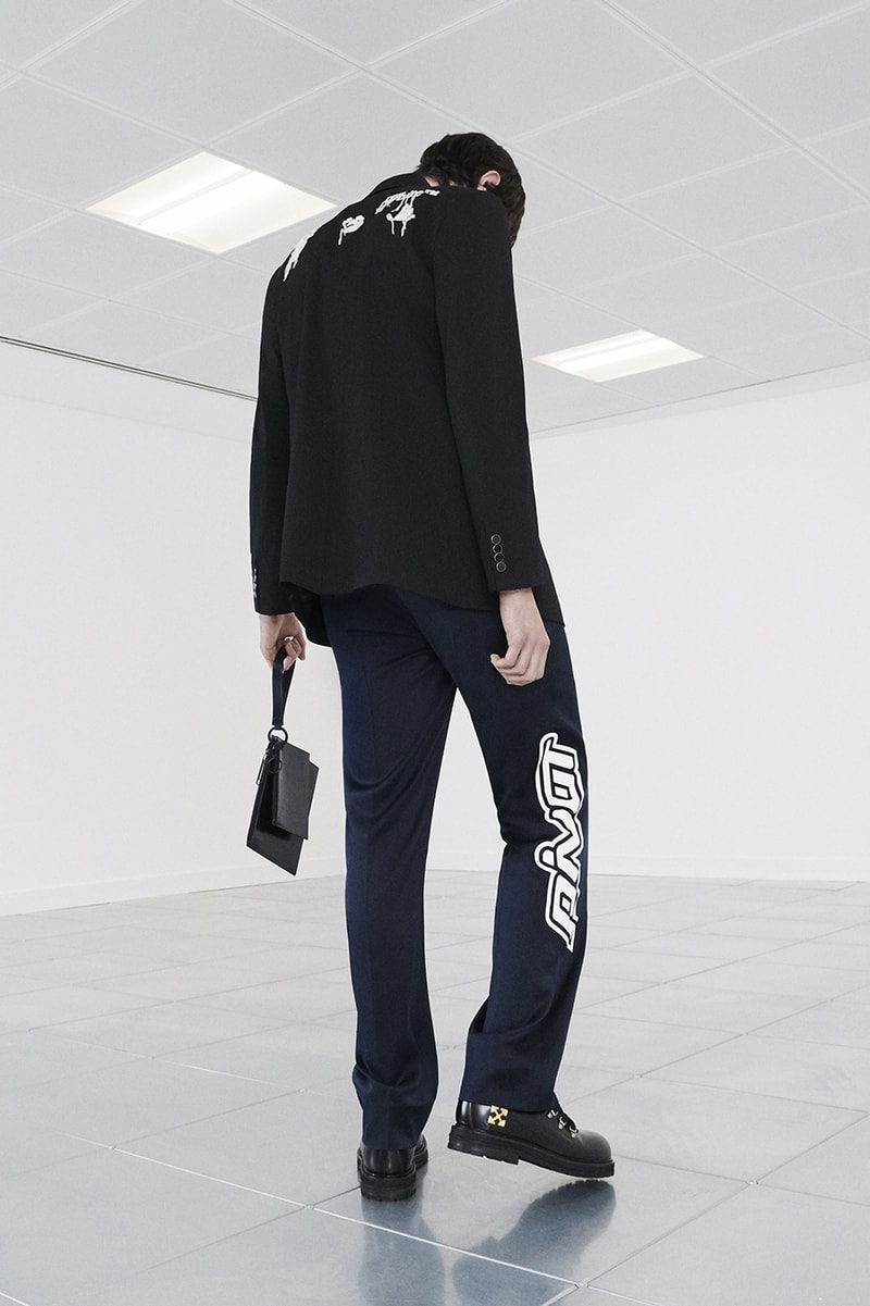 Off-White™ Fall/Winter 2020 "TORNADO WARNING" Collection Officially Released Now Available Dropped Lookbook Virgil Abloh FW20 Menswear Tailoring Streetwear Formal Air Jordan 4 "Sail" OW