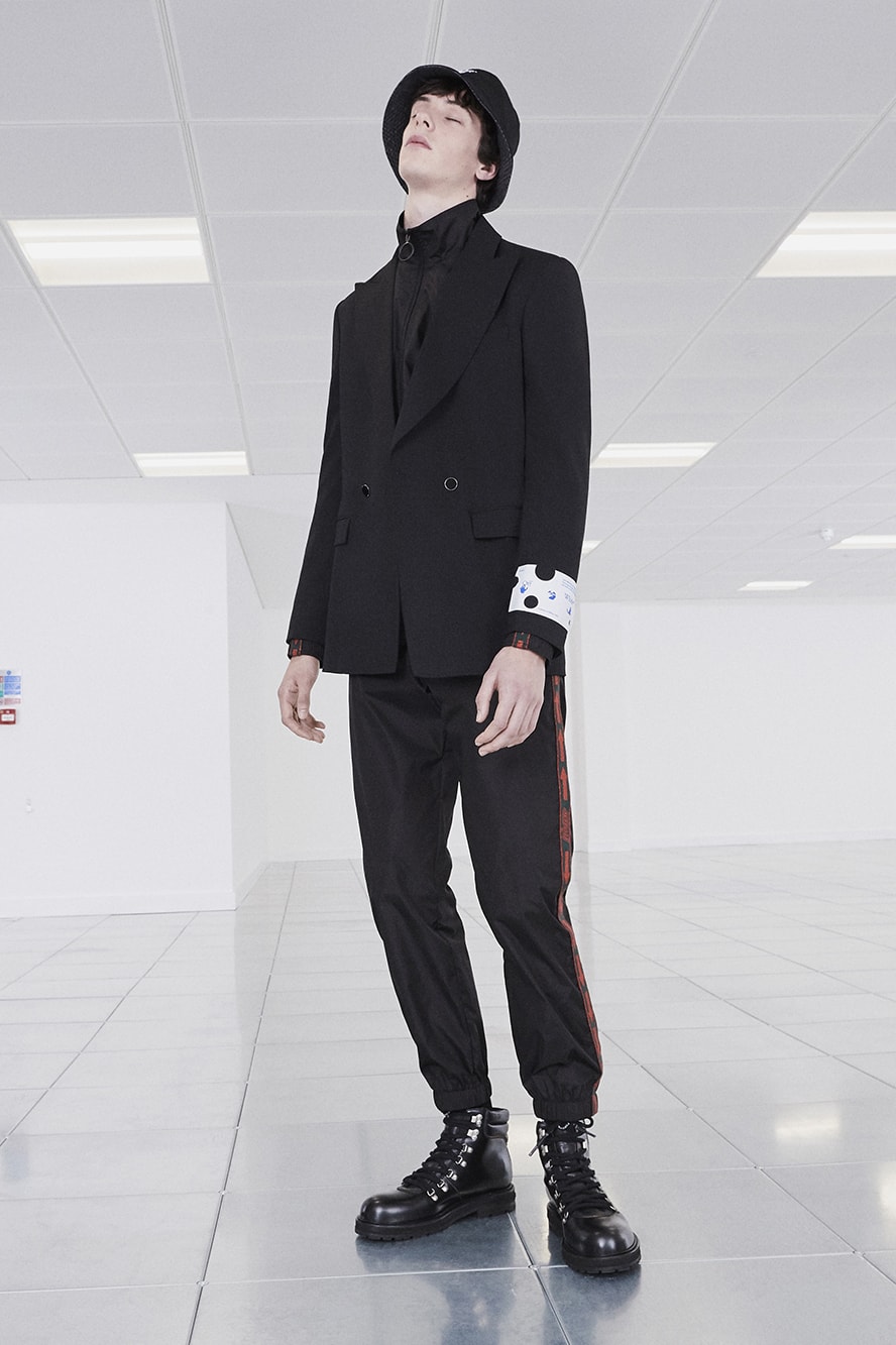 Off-White™ Fall/Winter 2020 "TORNADO WARNING" Collection Officially Released Now Available Dropped Lookbook Virgil Abloh FW20 Menswear Tailoring Streetwear Formal Air Jordan 4 "Sail" OW