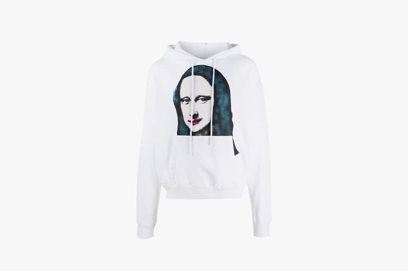 Off White Mona Lisa Print Hoodie Release OMBB037E20FLE0090110 far fetch virgil abloh long sleeve leonardo da vinci Italian Renaissance