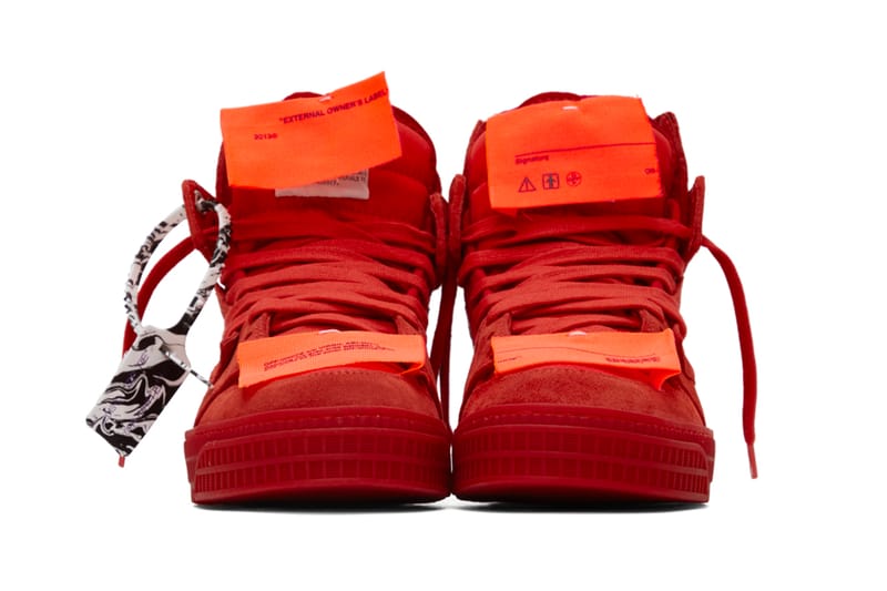 off white red high tops