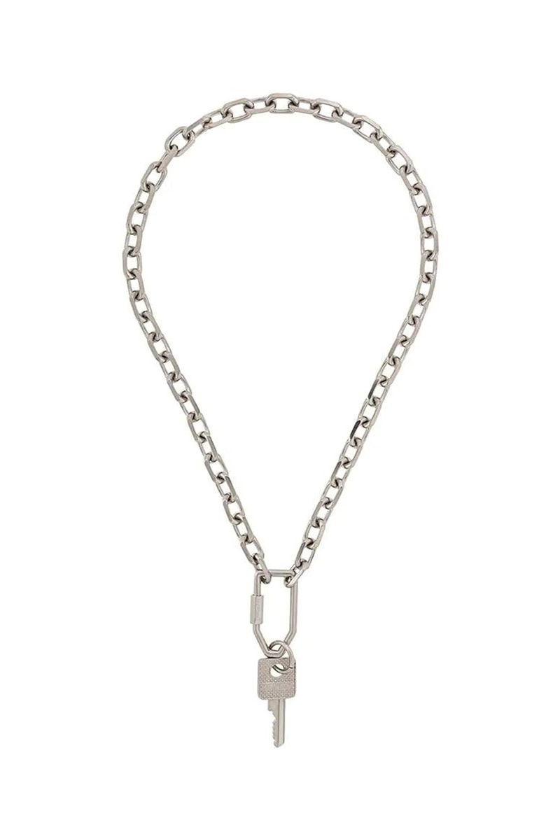 Off-White™ Silver-Tone Key Chain Necklace Release Info jewelry accessories drop date price virgil abloh