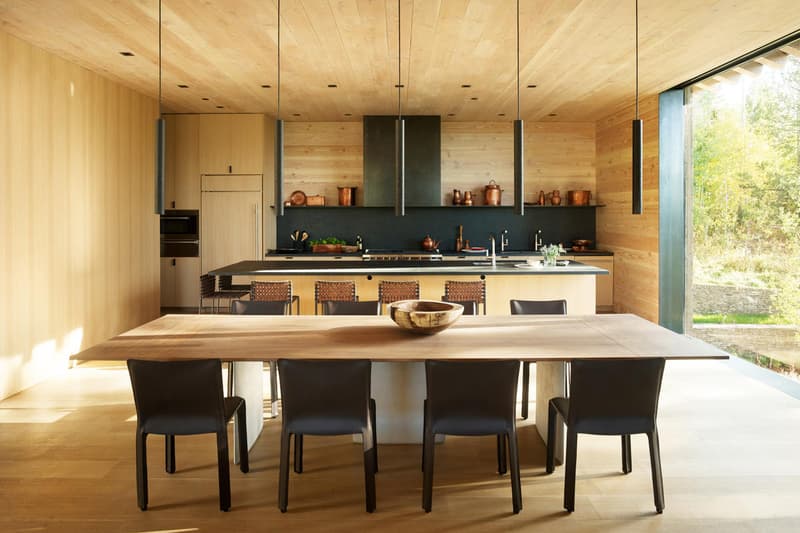 Olson Kundig’s Teton House jackson hole Wyoming pulley shutter transforming wood design interior