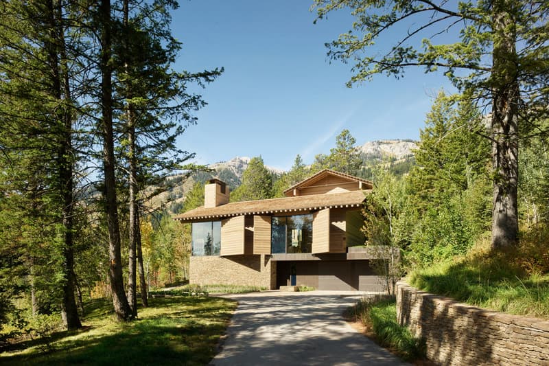 Olson Kundig’s Teton House jackson hole Wyoming pulley shutter transforming wood design interior