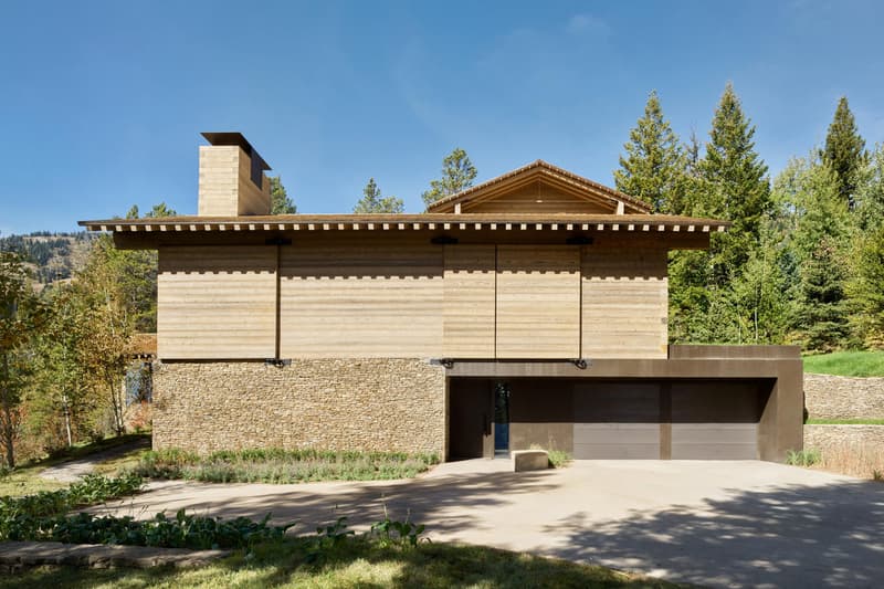 Olson Kundig’s Teton House jackson hole Wyoming pulley shutter transforming wood design interior