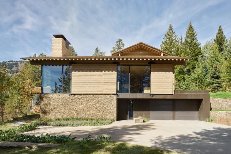 Olson Kundig’s Teton House jackson hole Wyoming pulley shutter transforming wood design interior