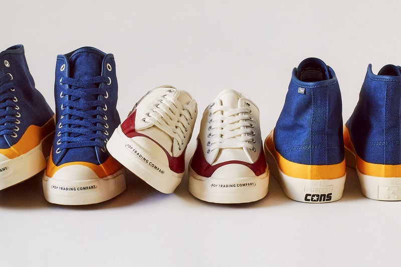 pop trading company converse cons jack purcell pro hi ox details release information skating amsterdam blue yellow egret white red buy cop purchase