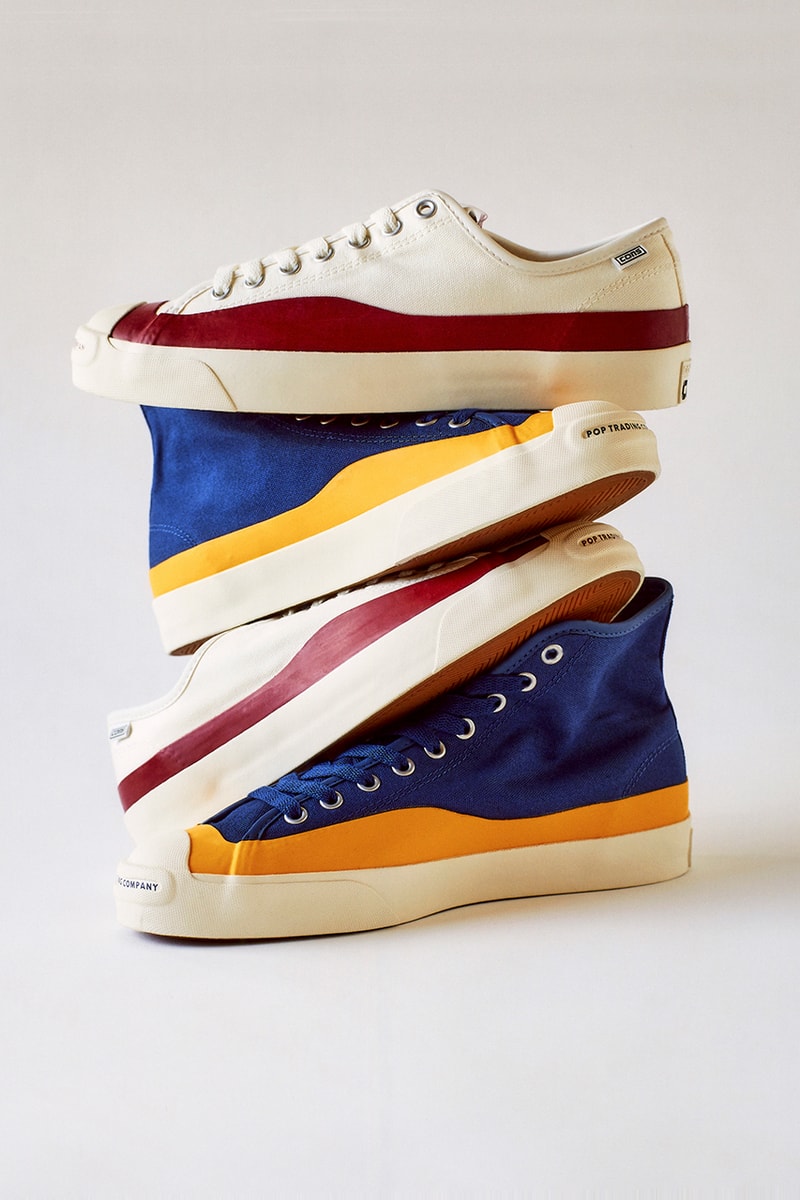 pop trading company converse cons jack purcell pro hi ox details release information skating amsterdam blue yellow egret white red buy cop purchase