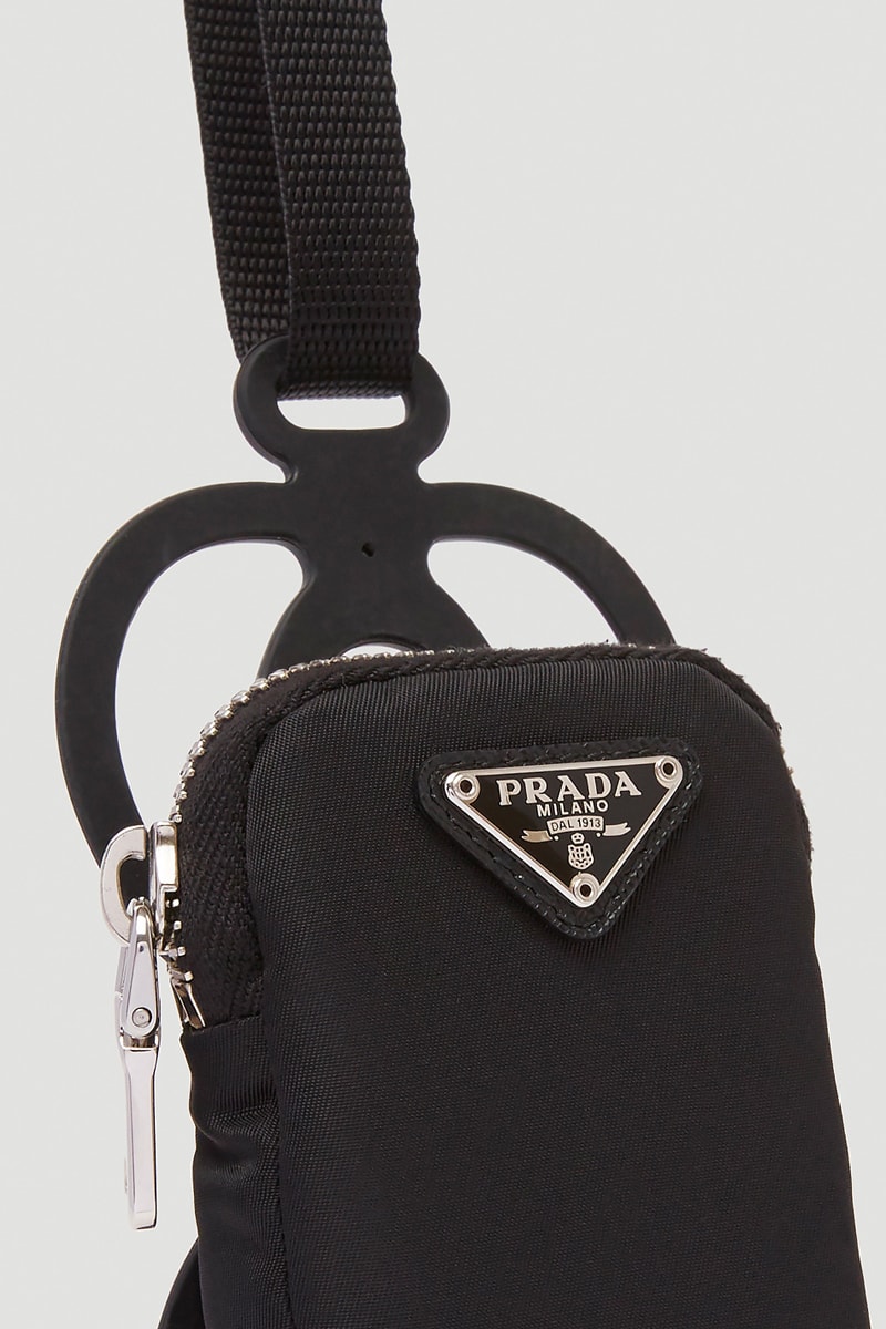 Prada Crossbody Bag Black Release ln cc nylon leather silver tone hardware