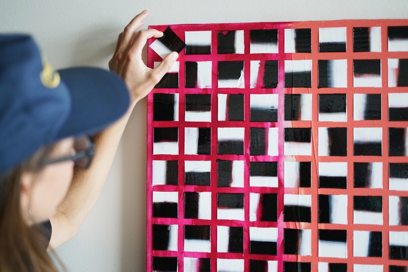 re—inc Art Auction Tobin Heath 'Proxemics' Painting Black Trans Femmes in the Arts Collective Rainbow Squares 
