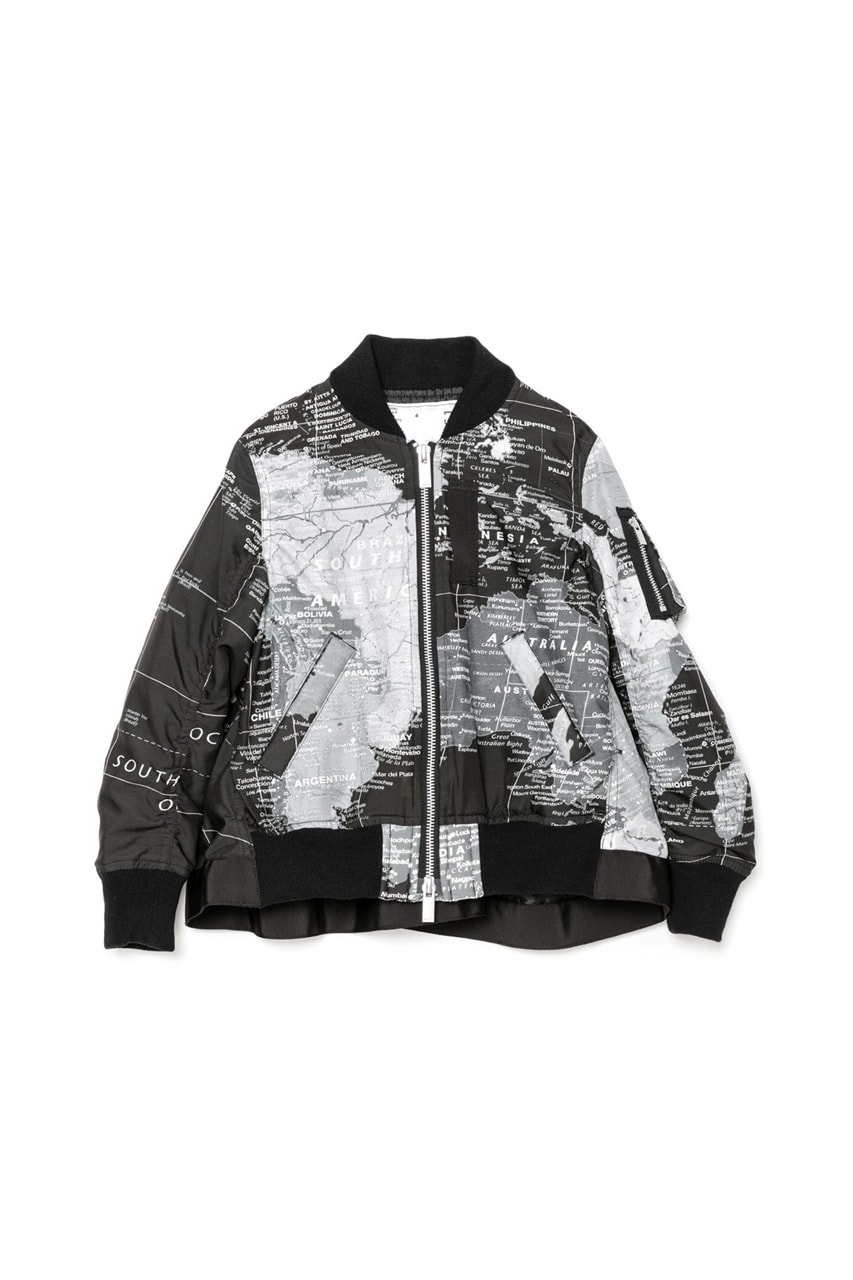 sacai Spring Summer 2020 THE Capsule menswear streetwear collection graphics color monochrome world map 