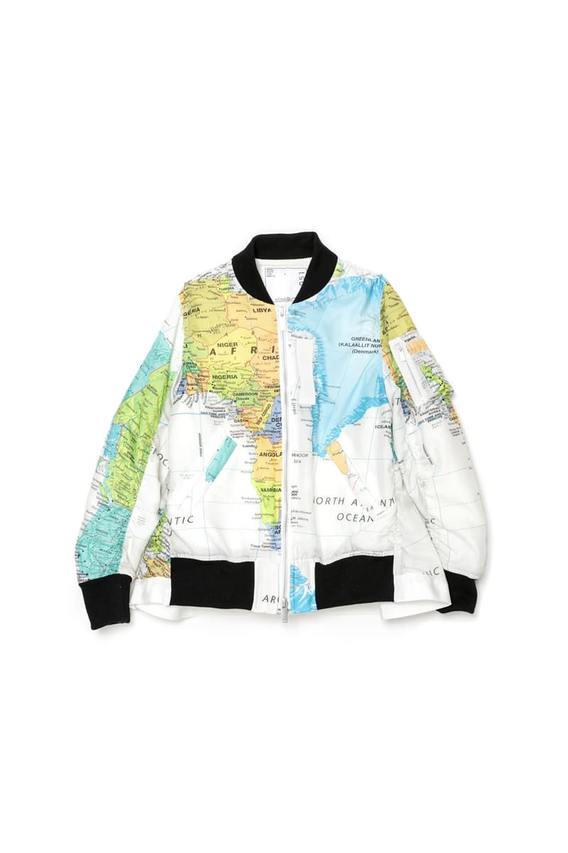 sacai Spring Summer 2020 THE Capsule menswear streetwear collection graphics color monochrome world map 