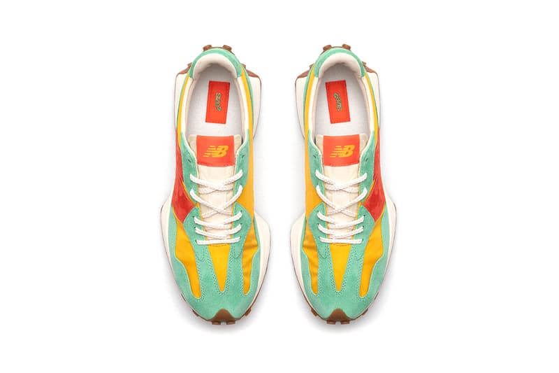 size new balance 327 release information buy cop purchase purple grey orange yellow green details