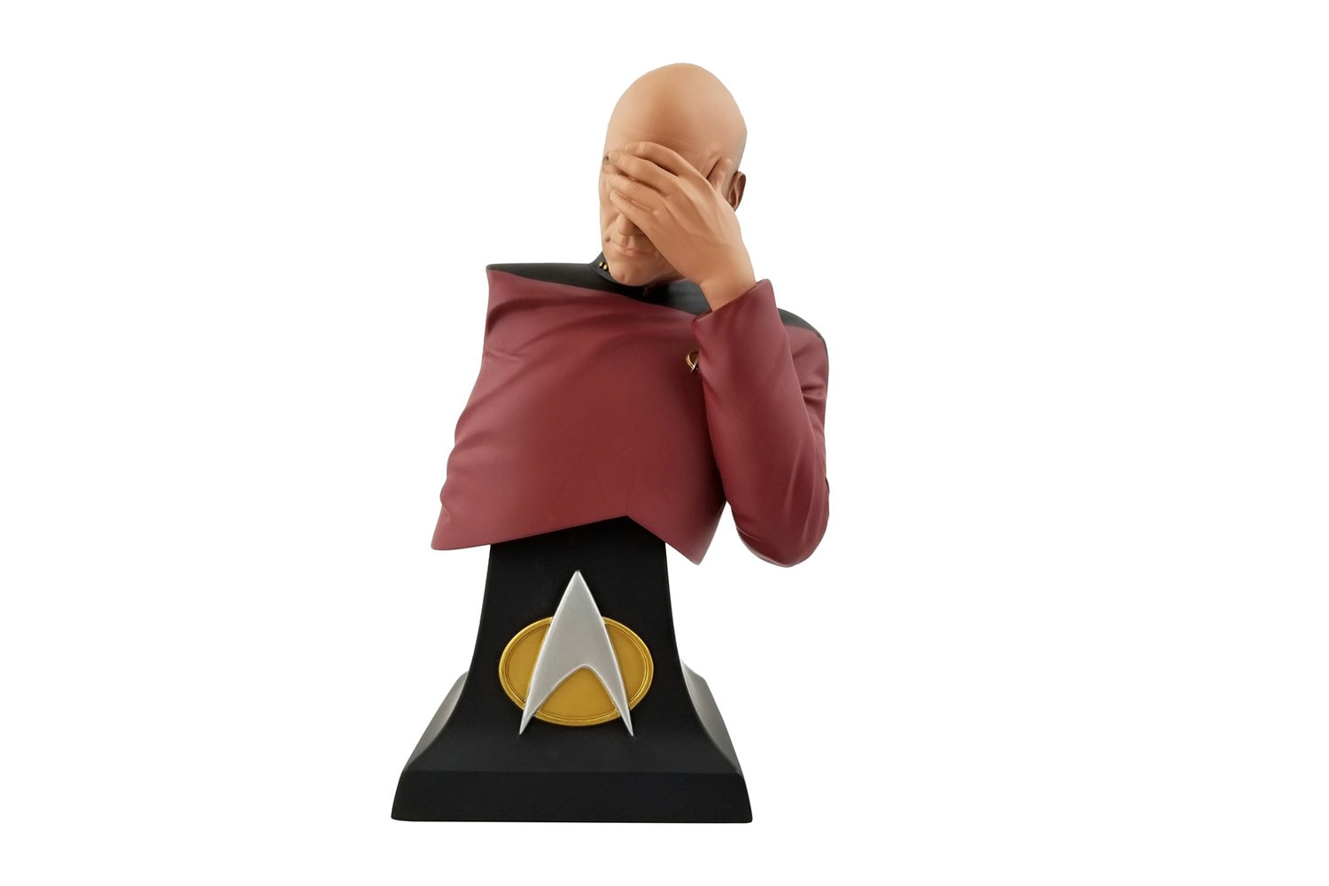 Captain Picard Star-Trek Facepalm Bust Pre-Order star trek next generation trekkies space warp speed facepalm san diego comic con 2020 collectibles patrick stewart 