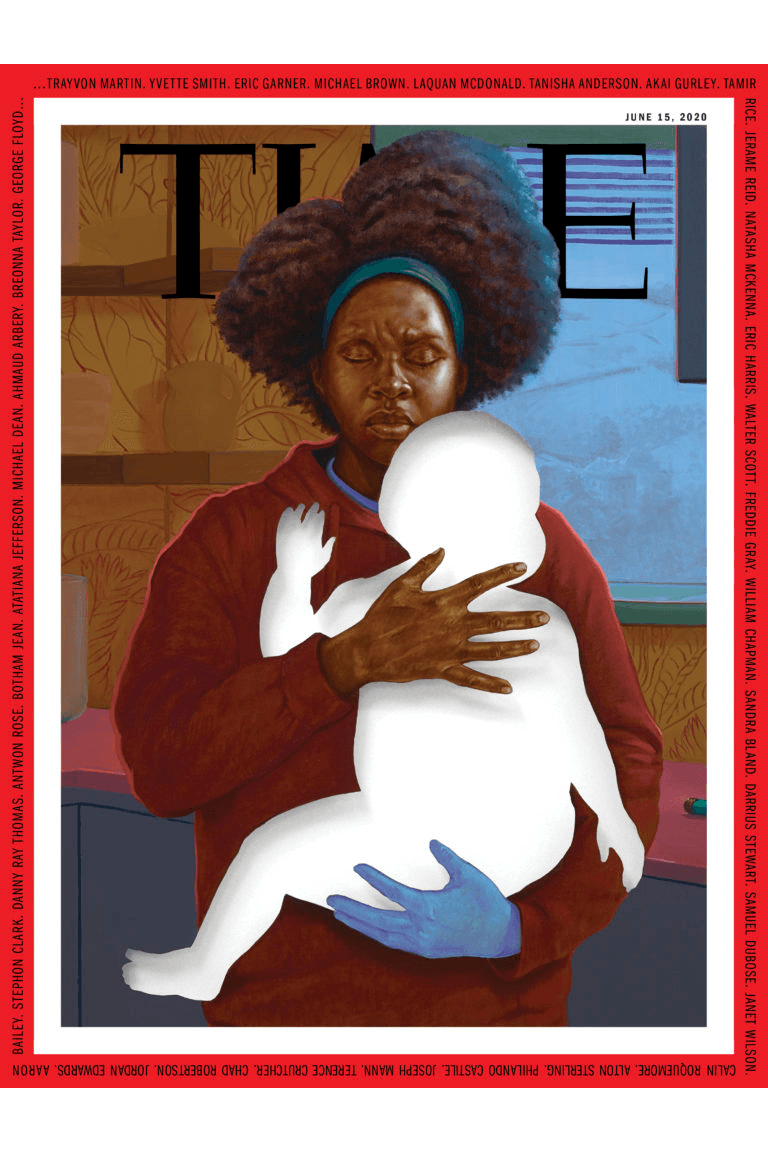 Time Magazine Titus Kaphar George Floyd Cover Analogous Colors 2020 protest june 15 poem
