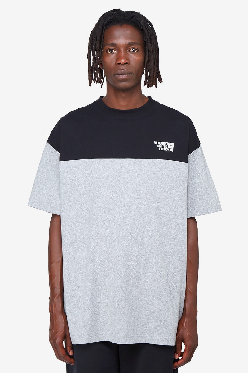 Vetements Contrast-Panel Logo T-Shirt Release Grey The North Face