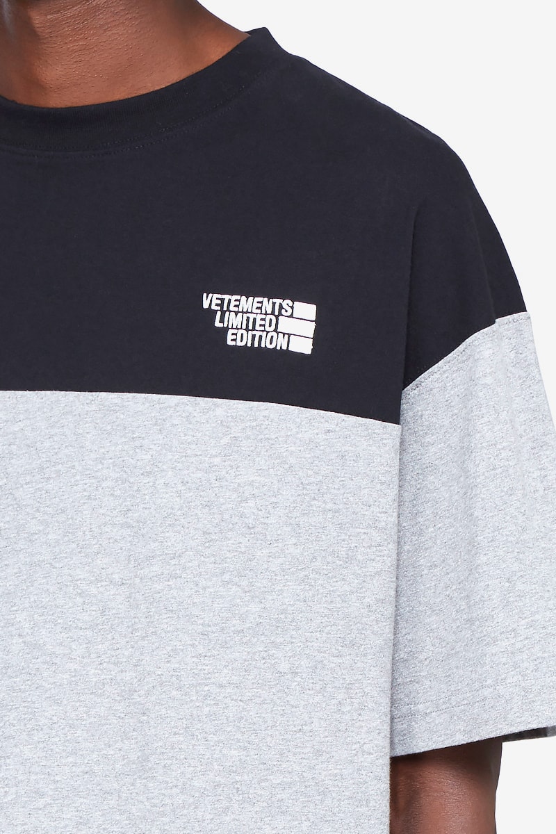 Vetements Contrast-Panel Logo T-Shirt Release Grey The North Face