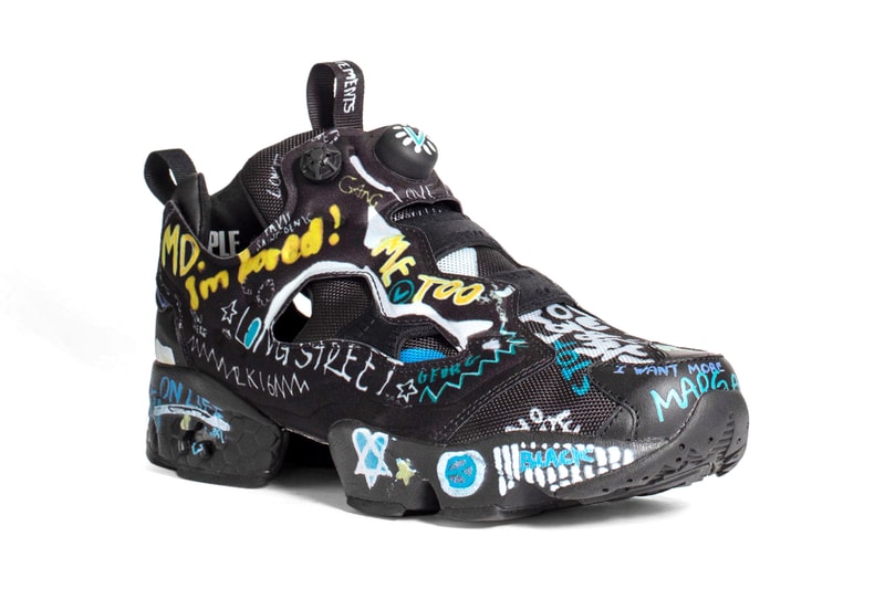 vetements reebok instapump fury fw20 fall winter 2020 graffiti black yellow blue white pink green official release date info photos price store list buying guide pre order