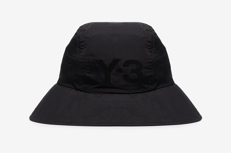 Y-3 Black Strap Detail Bucket Hat Yohji Yamamoto Hats Bucket Hats headwear monochrome Japanese Designers sports y3 