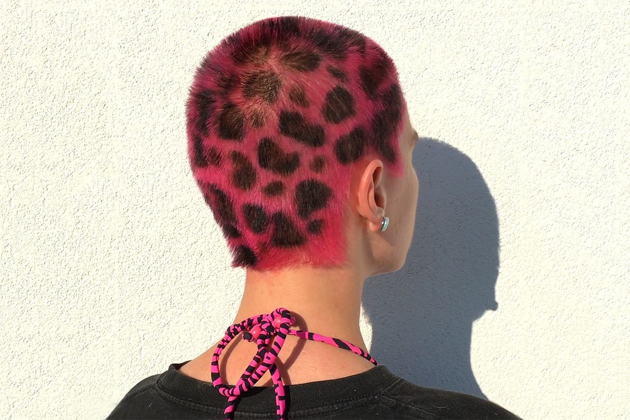 How to Dye Hair With Rebecca Mateydes Video Tutorial pink leopard spot diy at home cut bleach trim