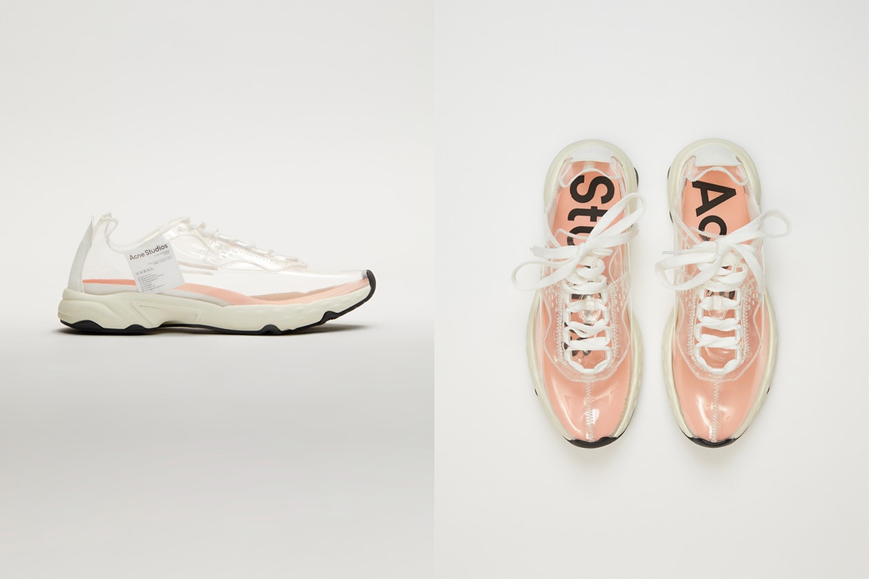 Acne Studios N3W Transparent Sneaker Brad Hall Review HYPEBEAST Exclusive Release Information First Look Drop Date Retro Running Vintage Pink Soles Socks Limited Edition