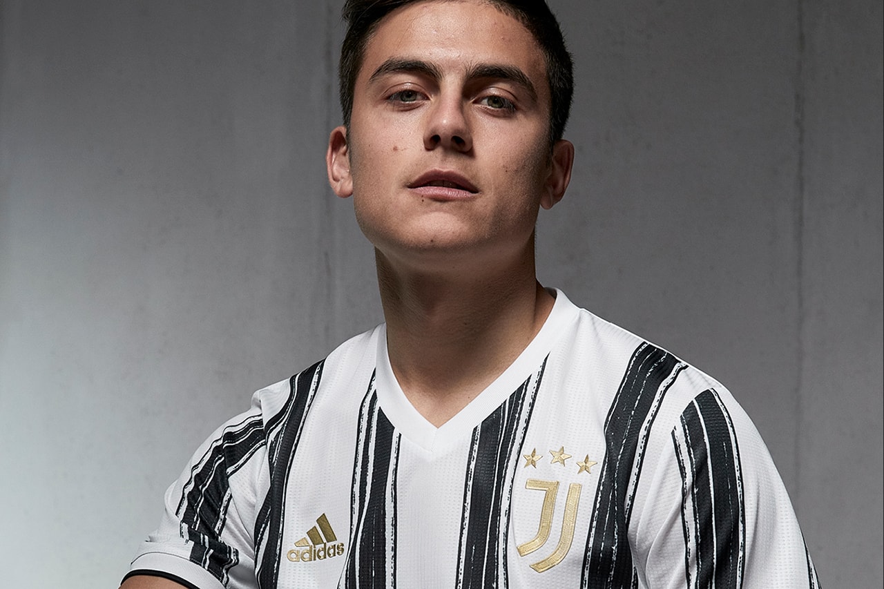 juventus adidas football 2020 2021 serie a home kit shirt jersey white black stripes brush strokes ronaldo buy cop purchase