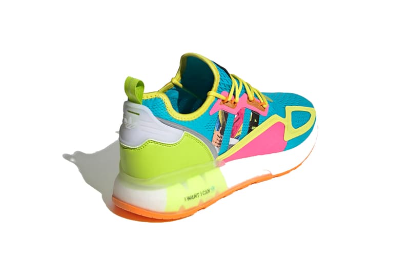 adidas originals zx 2k boost electric yellow i want i can silver metallic bright orange