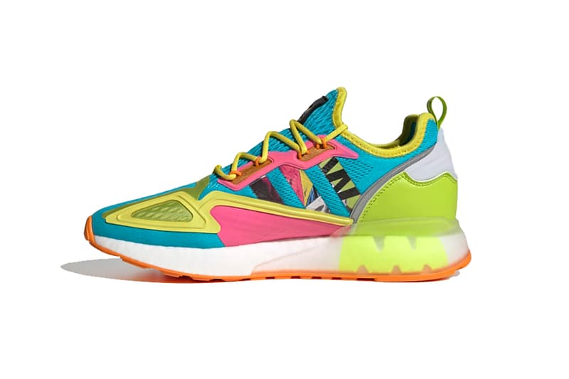 adidas originals zx 2k boost electric yellow i want i can silver metallic bright orange