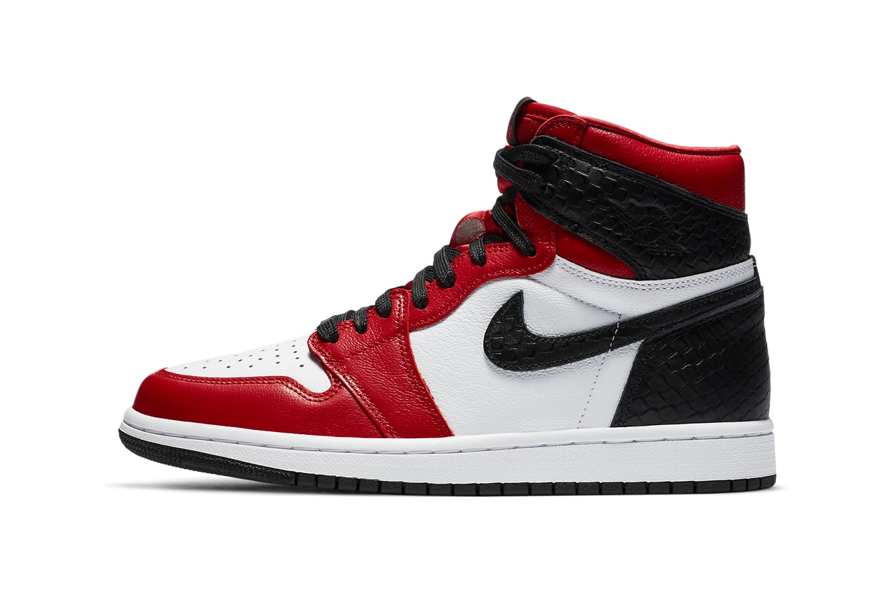 air jordan brand 1 retro high satin snake womens gym red white black CD0461 601 official release raffle date info photos price store list buying guide