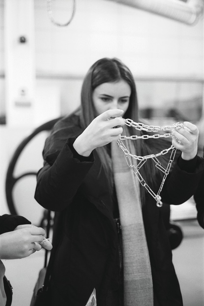 aries hillier bartley jewelry jewellery spring summer 2020 fall winter islington college campaign charms necklace paper clip temple bunny