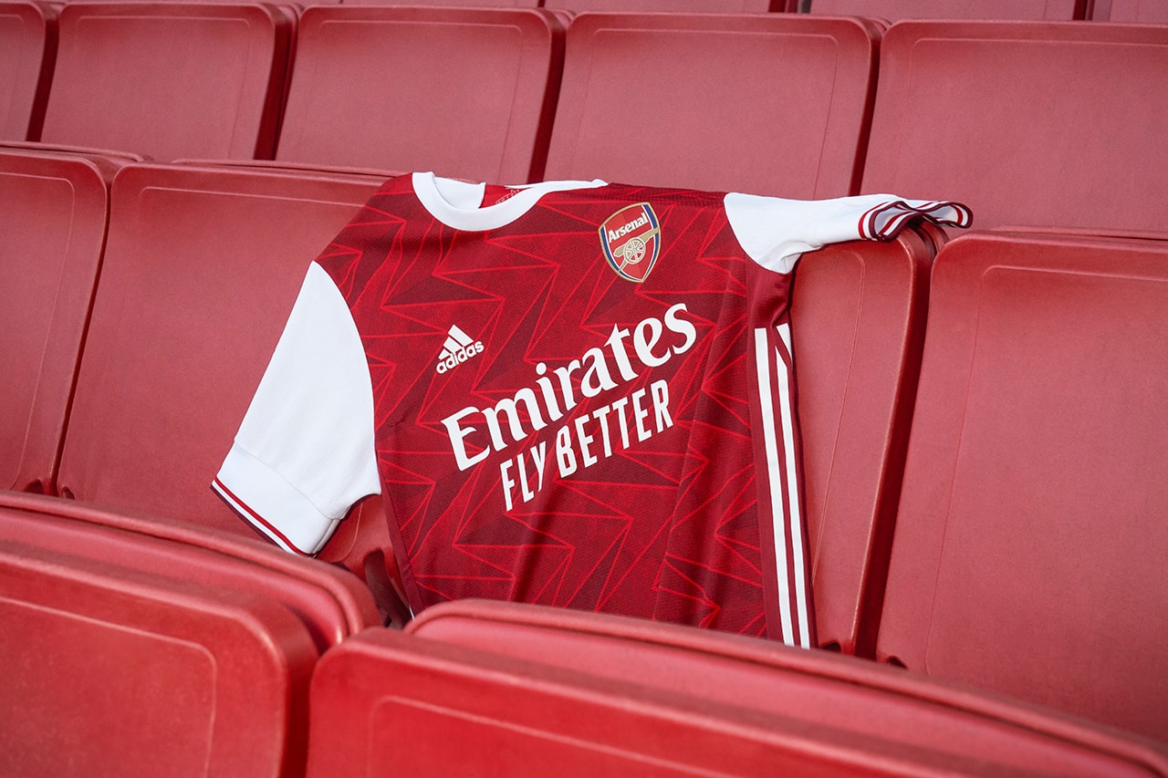 arsenal adidas london football soccer 2020 21 home jersey chevron art deco first look officially unveiled buy cop purchase
