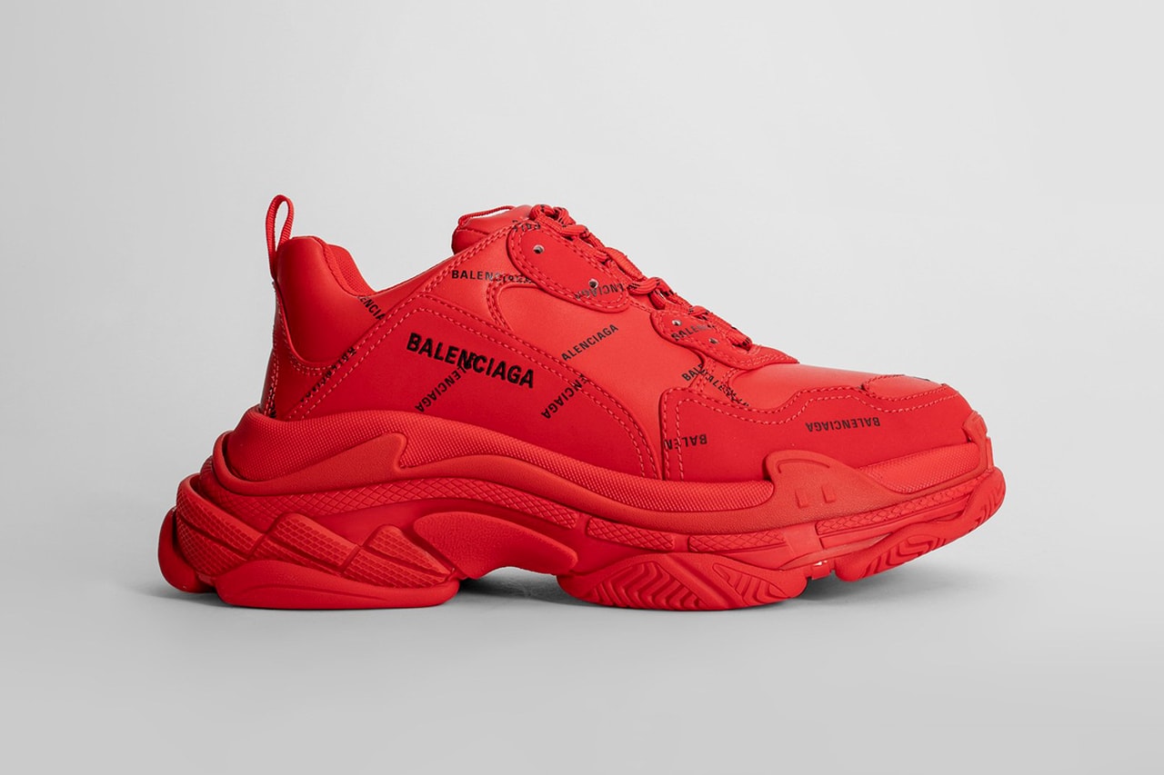 balenciaga triple s chunky sneaker dad shoe red black neon green official release date info photos price store list buying guide