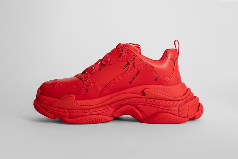 balenciaga triple s chunky sneaker dad shoe red black neon green official release date info photos price store list buying guide