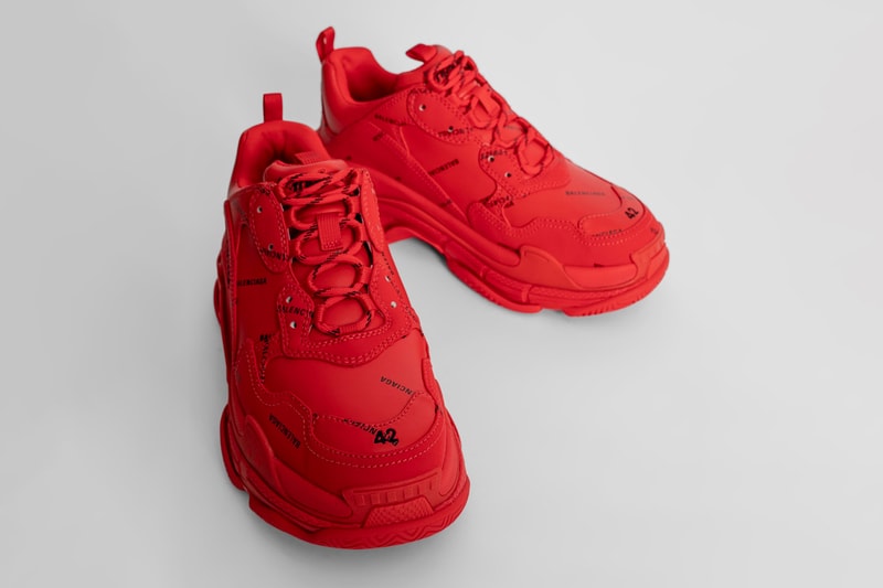balenciaga triple s chunky sneaker dad shoe red black neon green official release date info photos price store list buying guide