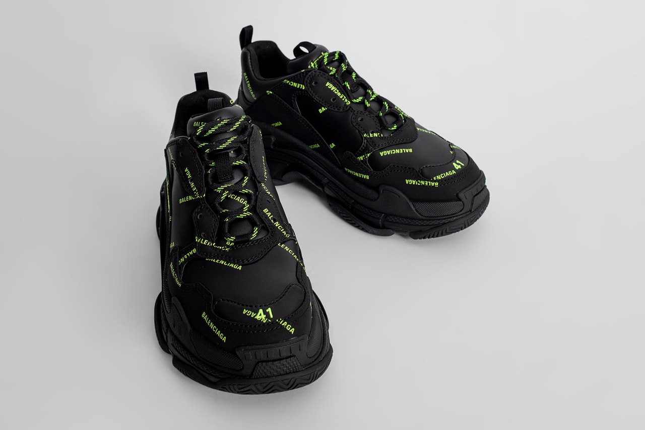 balenciaga triple s chunky sneaker dad shoe red black neon green official release date info photos price store list buying guide